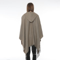 Damen Wrap Pashmina Poncho Cape Wollähnlicher Schal Lange Strickjacke Boho Decke Pullover Mit Quasten